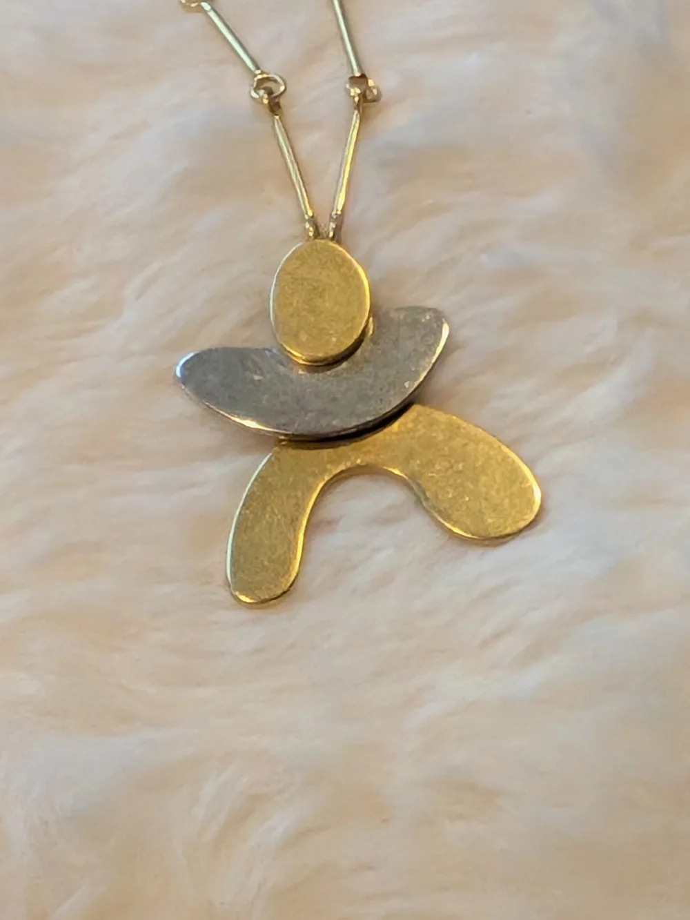 Gold and Silver Layered Abstract Pendant Necklace - Madewell - Picture 3 of 4